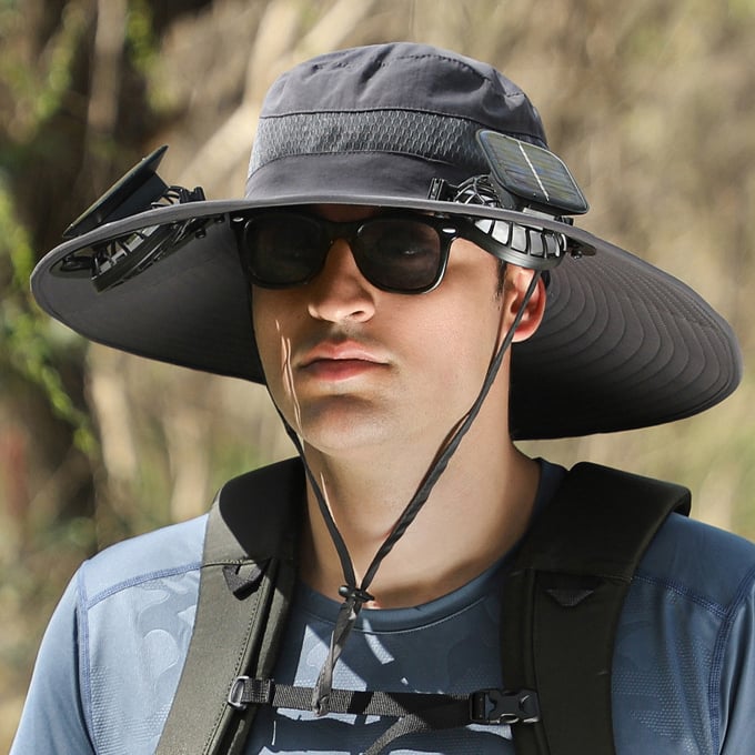 🏆 50K+ SOLD! ⚡2025 New Ultralight Solar Fan Sun Hat – Lighter Than a Baseball!⚾(Only 11oz)