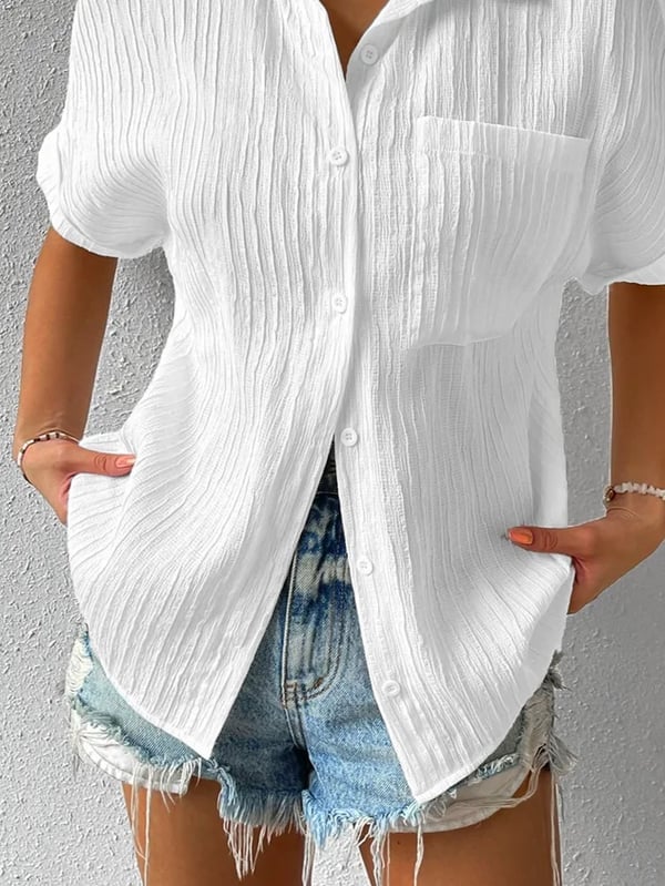 NEW🔥 2025 Women's Button Placket Casual Cotton Shirt