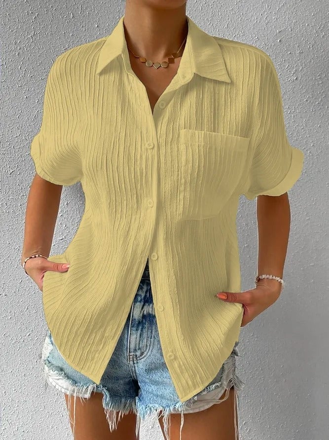 NEW🔥 2025 Women's Button Placket Casual Cotton Shirt