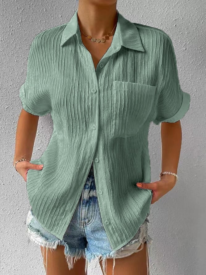 NEW🔥 2025 Women's Button Placket Casual Cotton Shirt