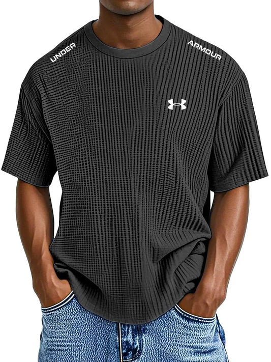Men's Casual Waffle Round Neck T-Shirt